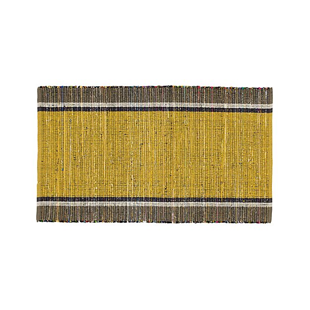 Quentin Yellow Cotton 30"x50" Rug Crate and Barrel