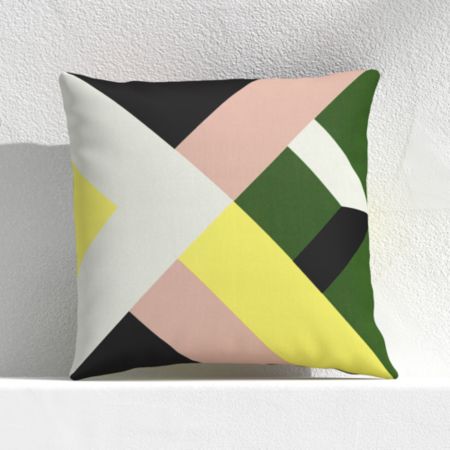 Quilt Stripe Cactus 20 Outdoor Pillow Crate And Barrel
