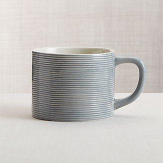 Coffee Mugs And Tea Cups Crate Barrel Racine Grey Textured Mug