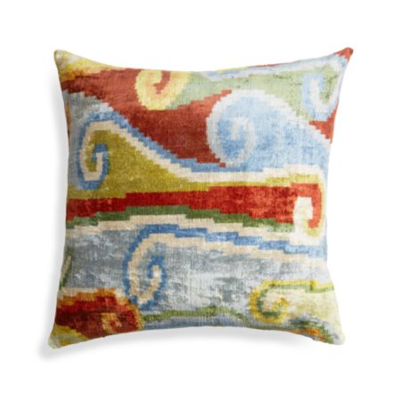 Rada Silk Velvet Ikat Pillow Cover 23 Reviews Crate And Barrel