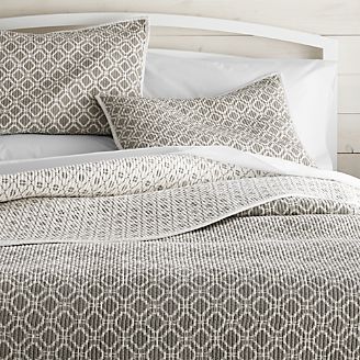 Raj Reversible Grey Quilts and Pillow Shams