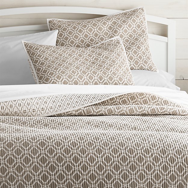 Raj Khaki FullQueen Reversible Quilt Crate and Barrel