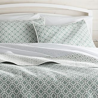 Raj Reversible Light Blue Quilts and Pillow Shams