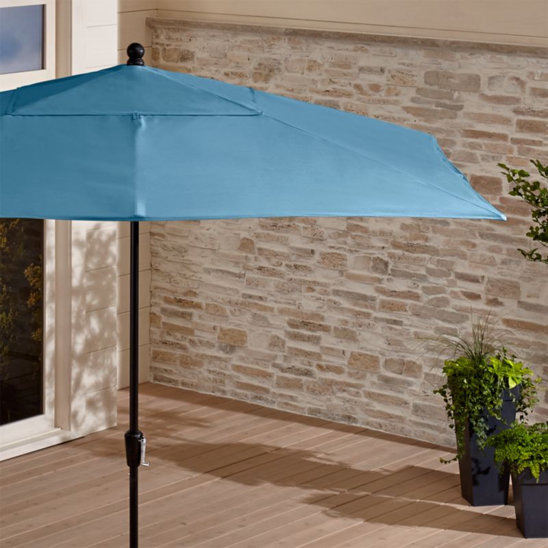 Rectangular Sunbrella Sapphire Patio Umbrella With Black Frame Crate And Barrel