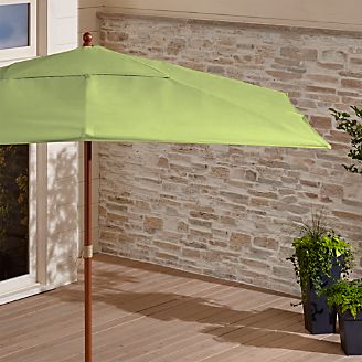Rectangular Sunbrella ® Kiwi Outdoor Umbrella with Eucalyptus Frame