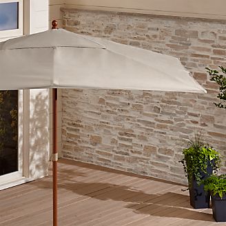 Rectangular Sunbrella ® Stone Patio Umbrella with Eucalyptus Frame