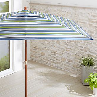 Limited Time Outdoor Patio Umbrellas Crate And Barrel Rectangular Sunbrella Pacific Stripe Patio Umbrella With Eucalyptus Frame