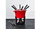 Red Cast Iron Fondue Set