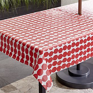 Red Dots Umbrella Tablecloth