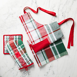 Red and Green Plaid Oven Mitt