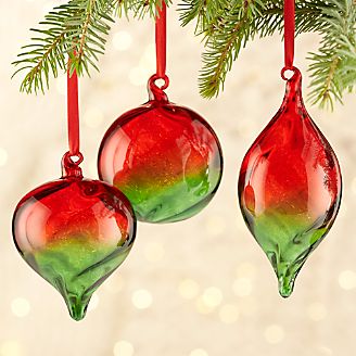 Red and Green Christmas Ornaments | Crate and Barrel