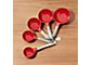 Red Stainless Steel Measuring Cups, Set of 5
