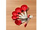 Red Stainless Steel Measuring Spoons, Set of 8