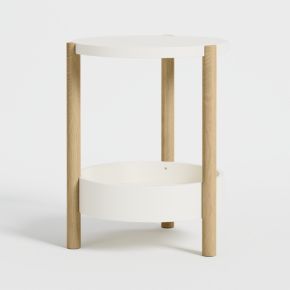 Image of Set of 2 Redondo 21" Two-Tone Wood Round Nursery Side Table