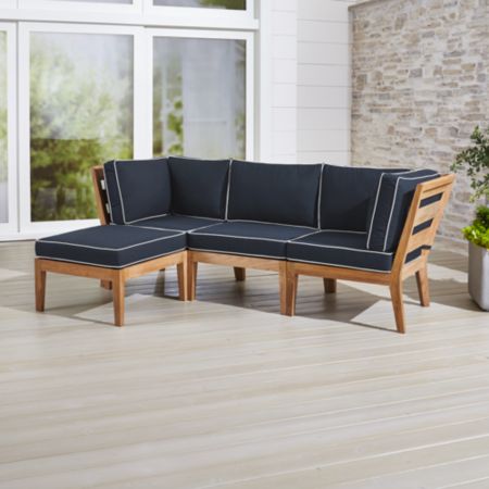 Regatta Natural 4 Piece Chaise Sectional With Sunbrella Cushion