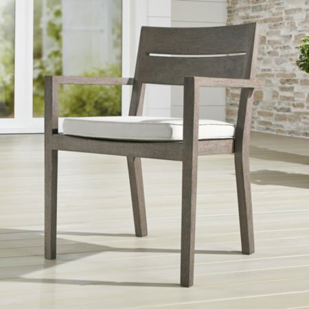 Regatta Grey Wash Dining Chair With White Sand Sunbrella Cushion