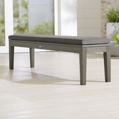 Regatta Grey Wash Dining Bench With Graphite Sunbrella Cushion