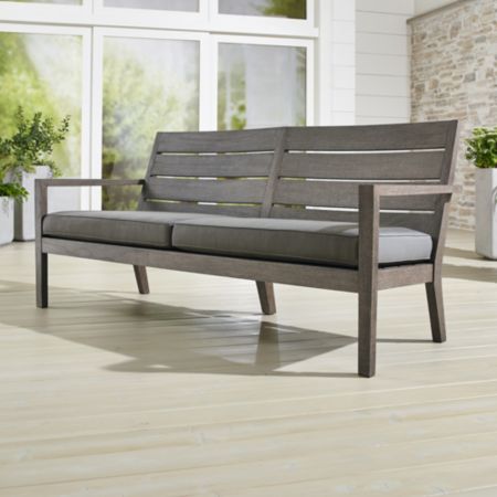 Regatta Grey Wash Sofa With Graphite Sunbrella Cushion Reviews