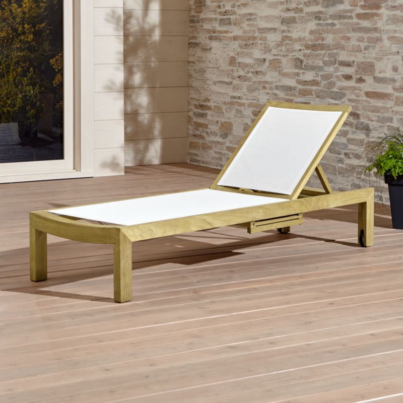 Regatta Natural Mesh Chaise Lounge   Reviews | Crate and Barrel