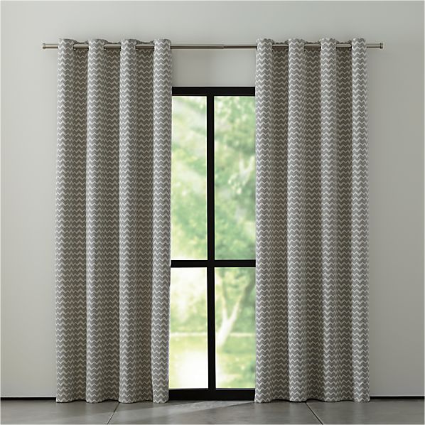 Reilly 50 X96 Grey Chevron Curtain Panel Reviews Crate And Barrel