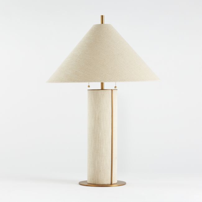 Online Designer Dining Room Remi Natural Linen Table Lamp