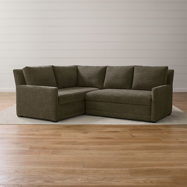 Reston 2 Piece Left Arm Corner Trundle Sleeper Sectional Sofa