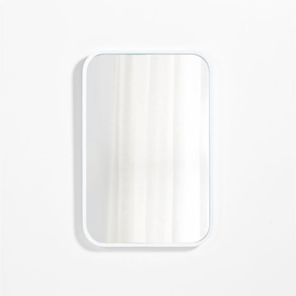 Finn White Wood Rectangle Wall Mirror
