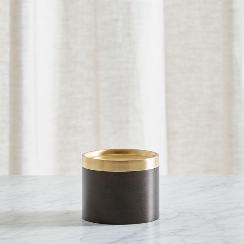 Reverse 3.25" Brass Bronze Pillar Candle Holder + Reviews Crate and