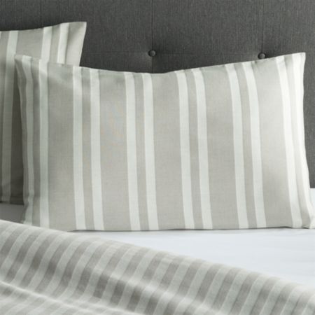 Rhesi Grey And White Standard Pillow Sham Reviews Crate And Barrel