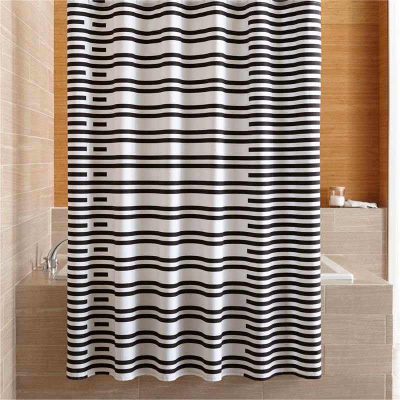 Rhesi Black And White Stripe Shower Curtain Reviews Crate And