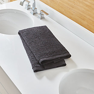 Ribbed Black Bath Towel | Crate and Barrel