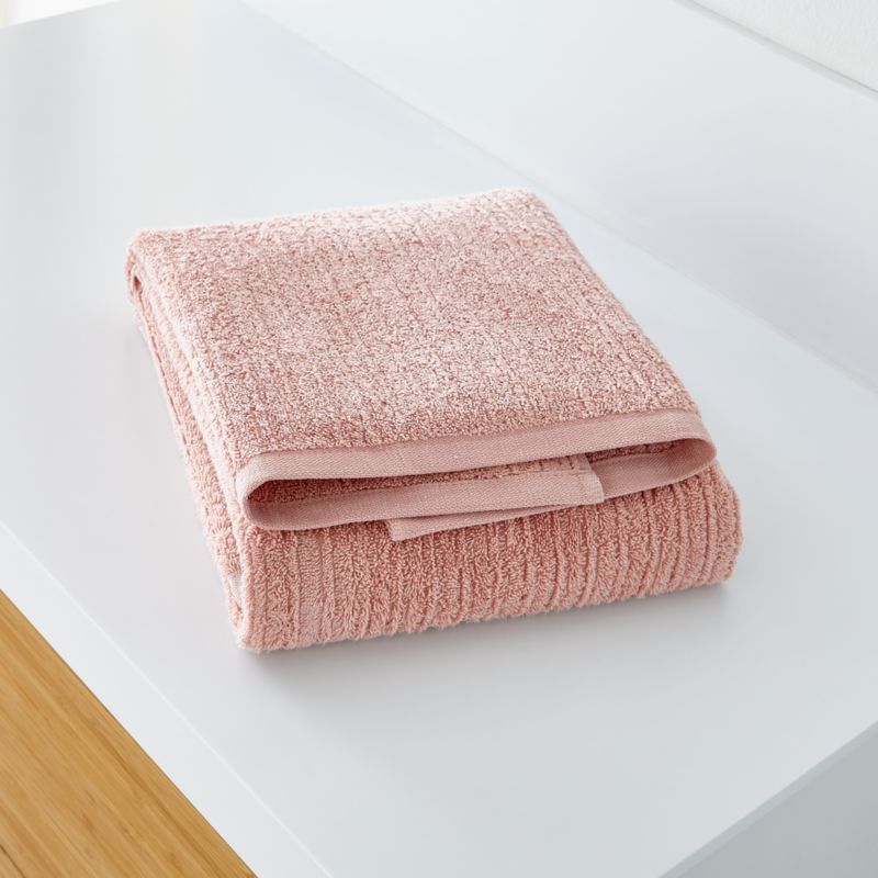 Ribbed Blush Bath Towel + Reviews Crate and Barrel