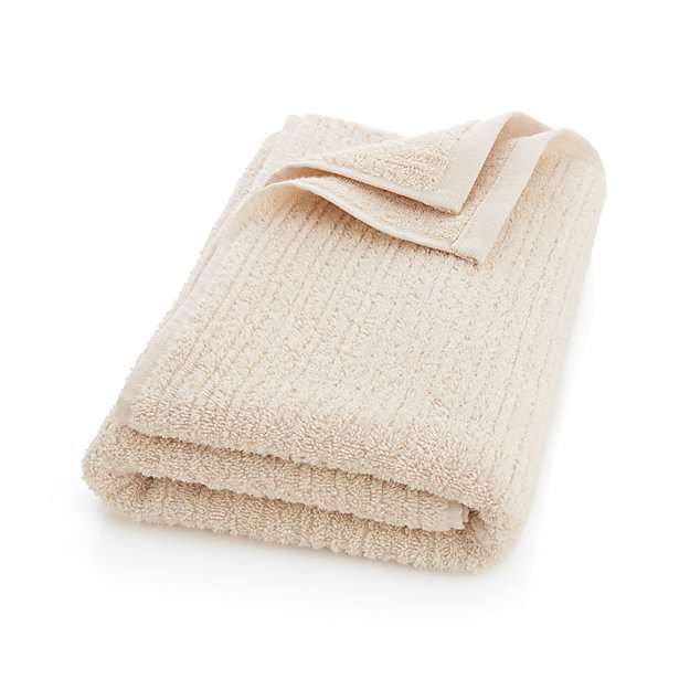 Ribbed Cream Bath Towel | Crate and Barrel