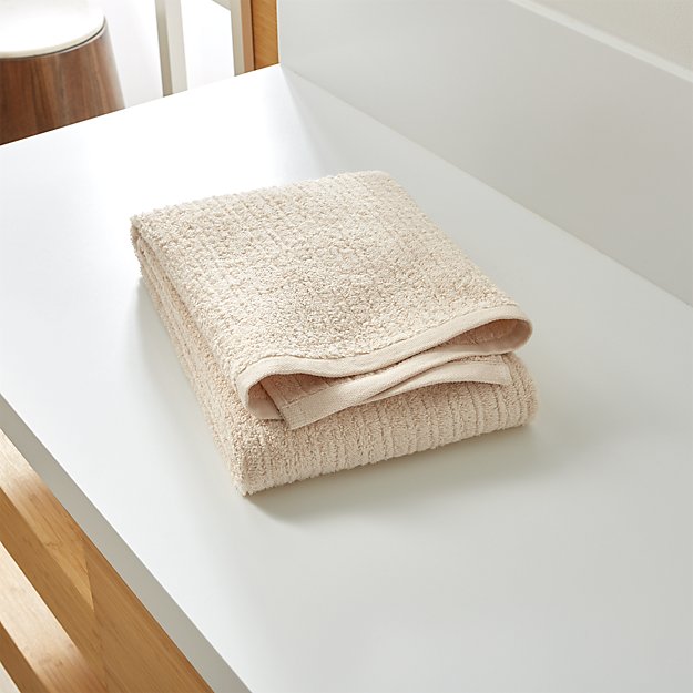 Ribbed Cream Bath Towel Crate and Barrel
