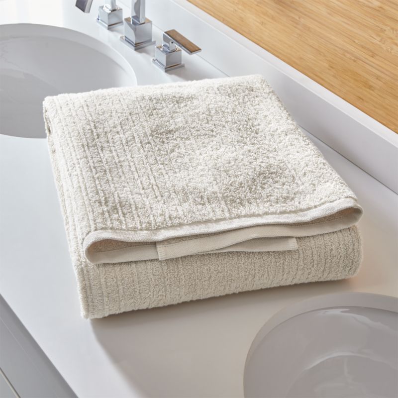 Ribbed Oyster Bath Sheet + Reviews Crate and Barrel