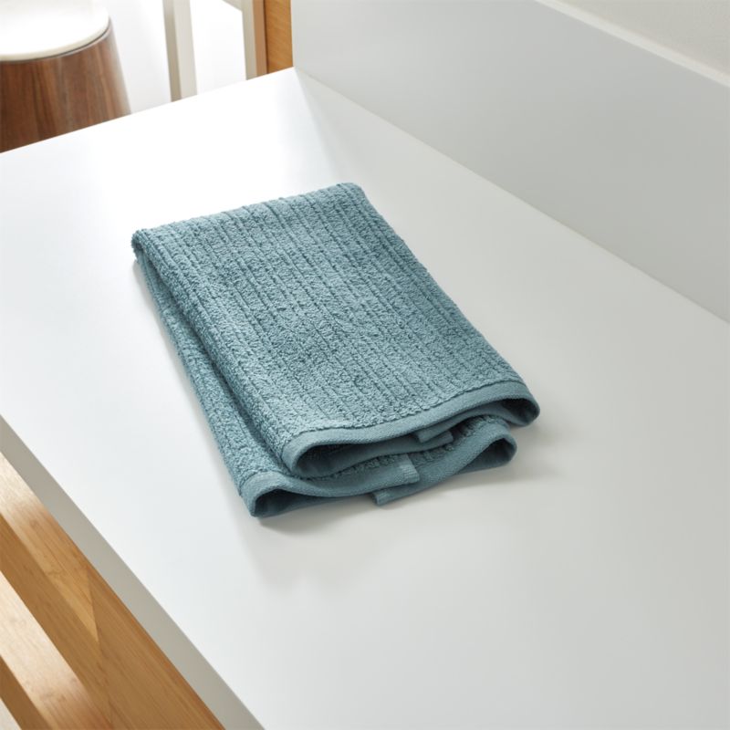 Ribbed Grey Hand Towel | Crate and Barrel 