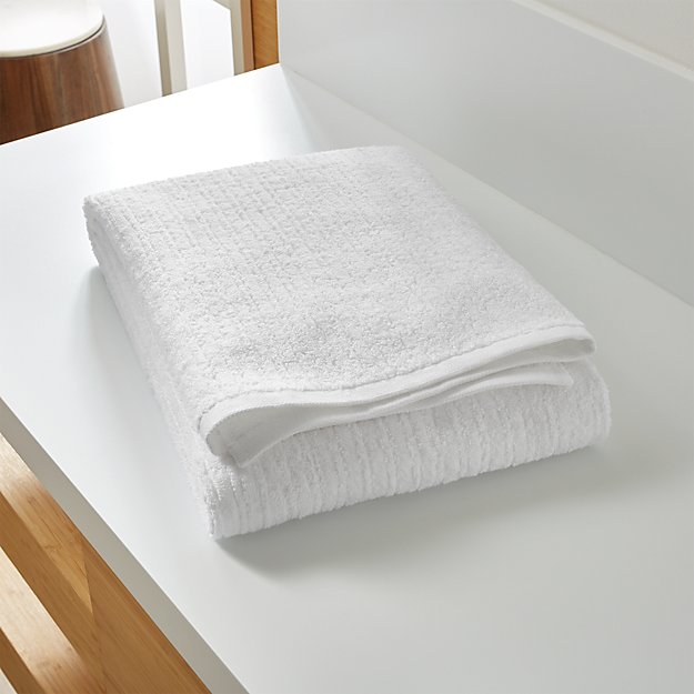 Ribbed White Bath Sheet Crate and Barrel