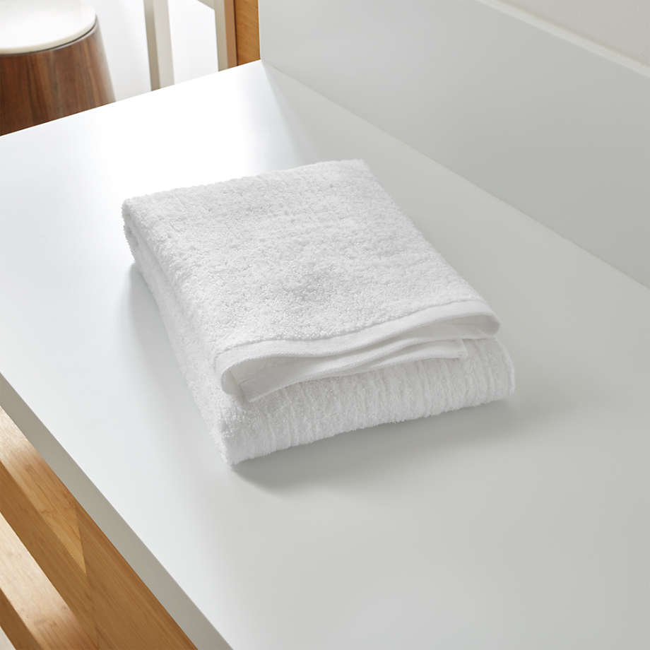 Ribbed White Bath Towel + Reviews Crate and Barrel