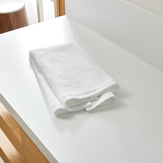 Ribbed White Hand Towel | Crate and Barrel Ribbed White Hand Towel