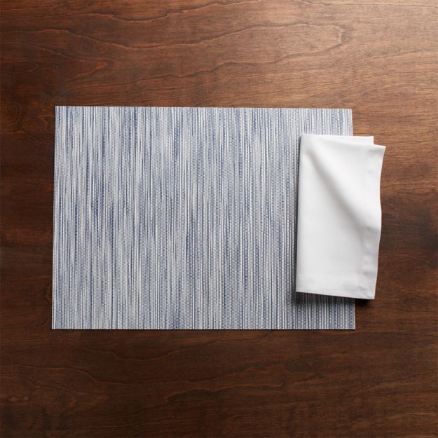 Chilewich Ridge Blue Placemat in Placemats + Reviews Crate and Barrel