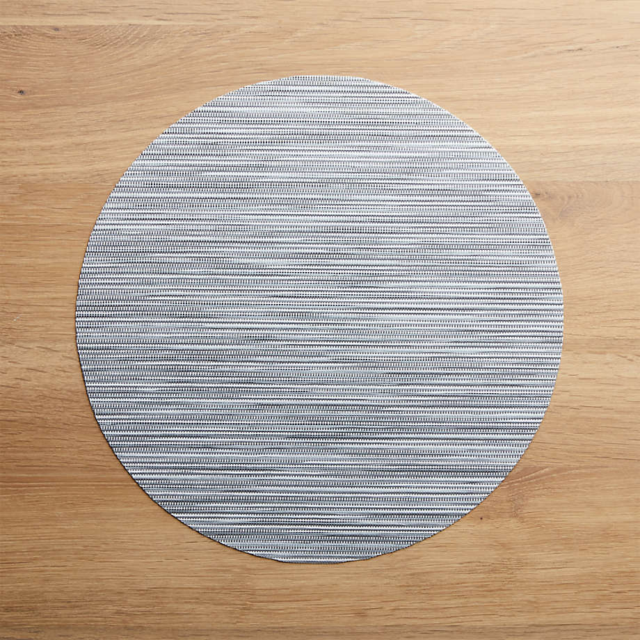 Chilewich Ridge Silver Round Placemat + Reviews Crate and Barrel