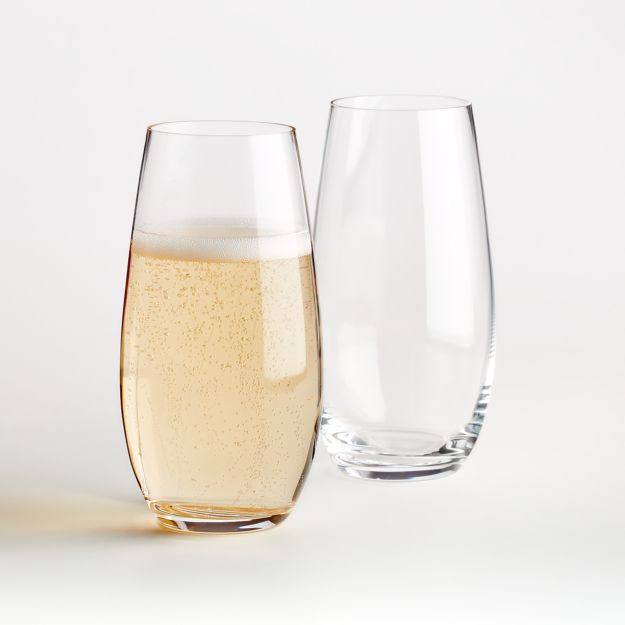 Riedel O Stemless Champagne Glasses, Set of 2 Crate and Barrel