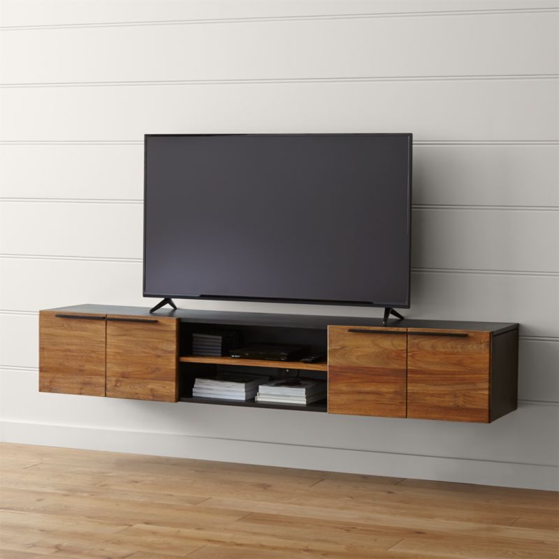 Rigby Natural 80.5" Large Floating Media Console + Reviews | Crate and