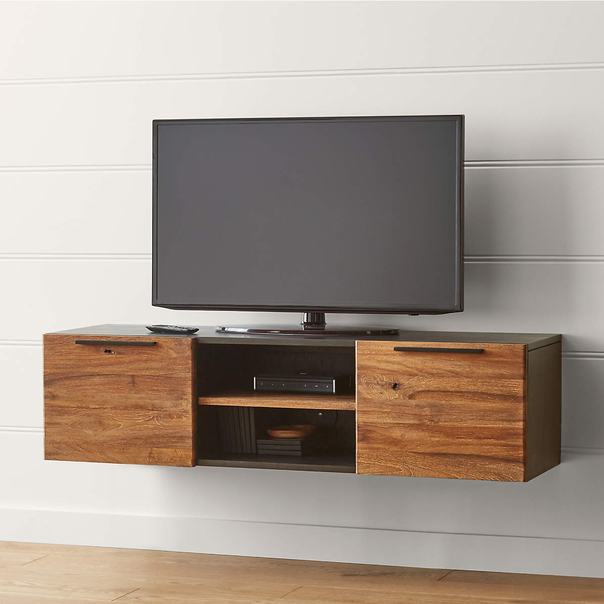 Rigby Natural 55 Small Floating Media Console Reviews Crate And Barrel Canada