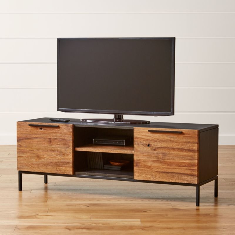 rigby natural 55" small media console with base + reviews | crate