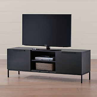 Tv Stands Media Consoles Cabinets Crate And Barrel Rigby 55 Small Wenge Media Console With Base