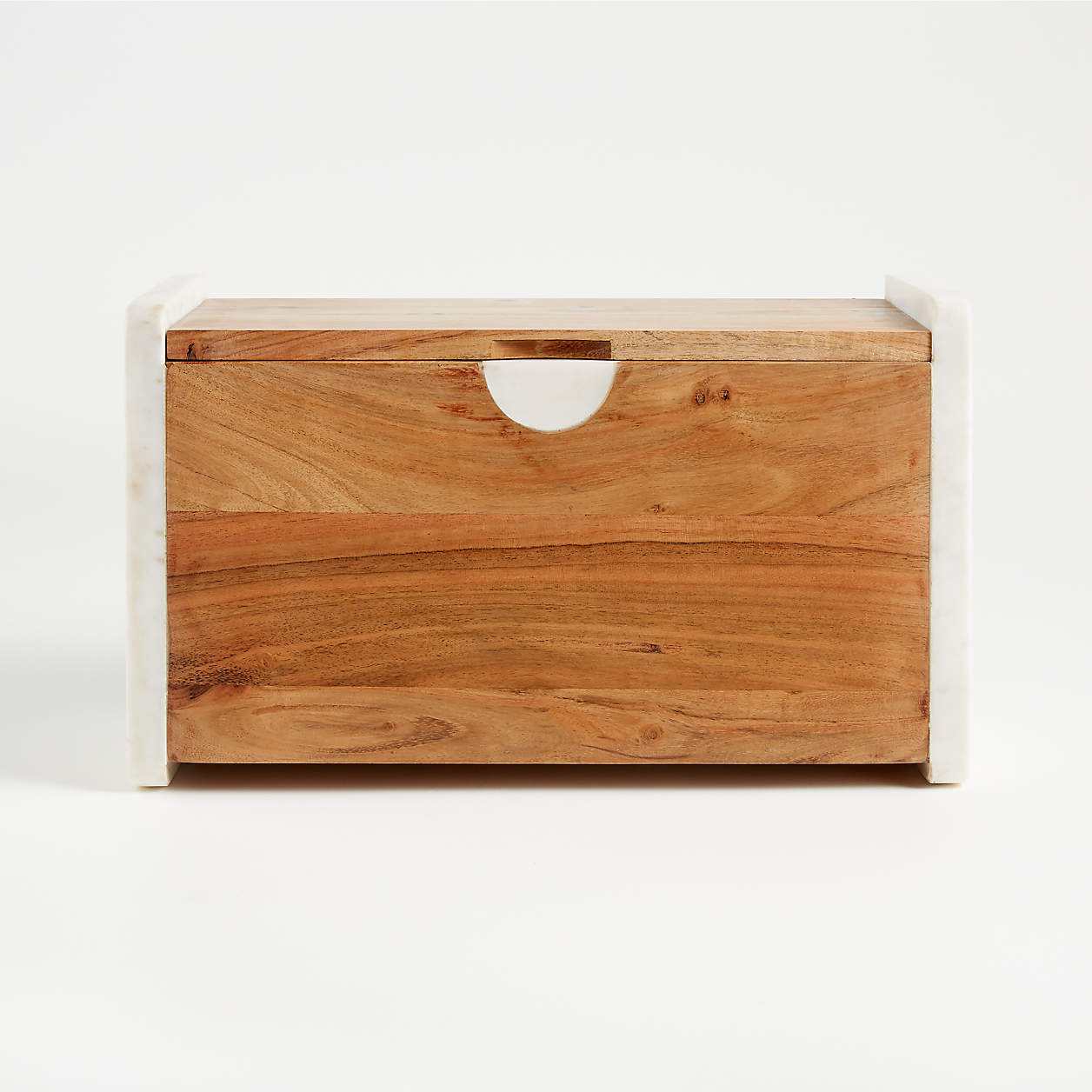 Rima Acacia and Marble Bread Box