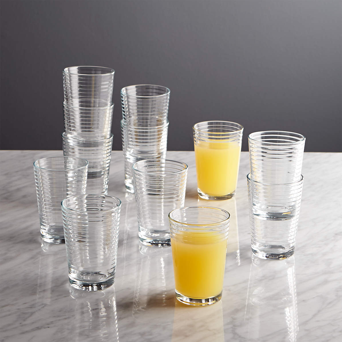 Rings Juice Glasses Set Of 12 Reviews Crate And Barrel