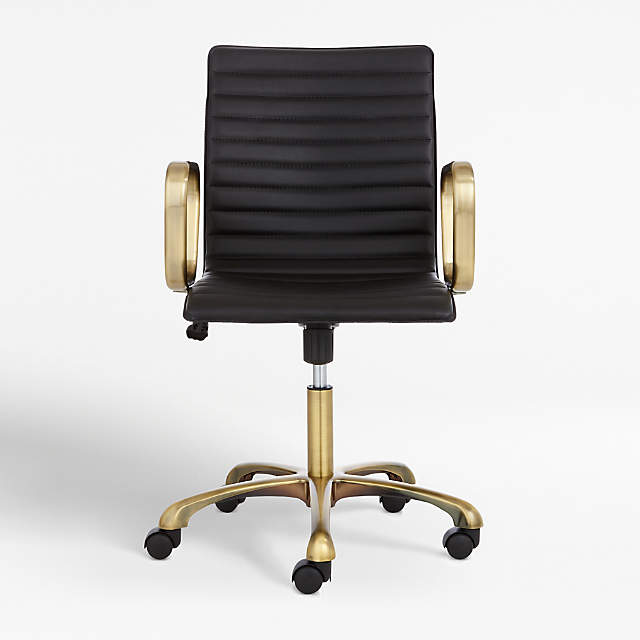 Ripple Black Leather Office Chair With Brass Frame Reviews Crate And Barrel - Ripple Ivory Leather Office Chair With Brass Frame Ripple Black Leather Office Chair With Brass Frame Reviews Crate And Barrel - Ripple Ivory Leather Office Chair With Brass Frame