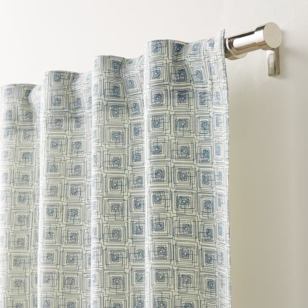 Rives Blue Geometric Curtain Panel Crate And Barrel